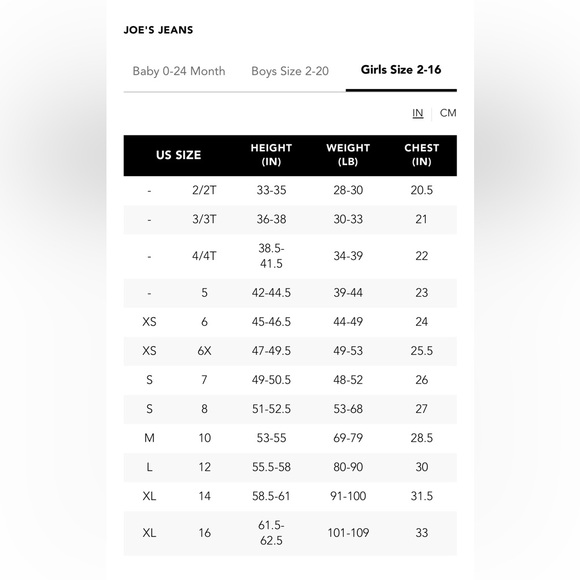 Joe's Jeans Girls' Jane Mid-Rise Cropped Skinny Jeans - Big Kid Size 16 (NEW) - Picture 9 of 9